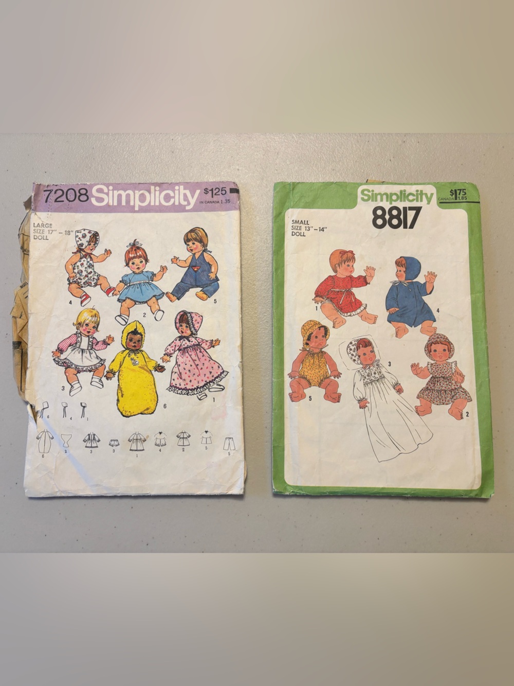 Simplicity 7208 & 8817 Vintage Doll Sewing Patterns
#2